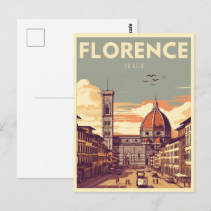 Retro Florence, Firenze italy Reisegeschenke Postkarte