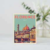 Retro Florence, Firenze italy Reisegeschenke Postkarte (Stehend Vorderseite)