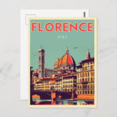 Retro Florence, Firenze italy Reisegeschenke Postkarte (Vorne/Hinten)