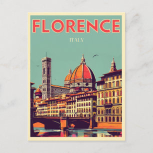 Retro Florence, Firenze italy Reisegeschenke Postkarte