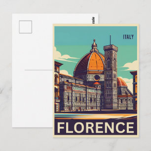 Retro Florenz, Florenz Italien Reise Geschenke Postkarte