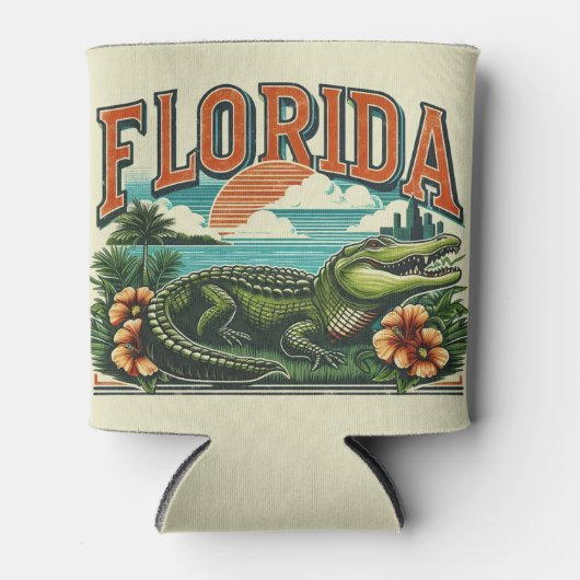 Retro Florida Alligator Dosenkühler (Vorderseite)