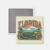Retro Florida Alligator Magnet (Vorderseite/Rückseite)