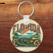 Retro Florida Alligator Schlüsselanhänger (Vorderseite)
