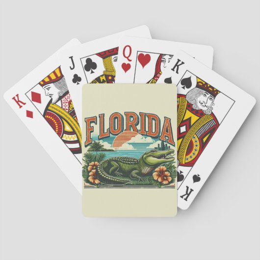 Retro Florida Alligator Spielkarten (Rückseite)