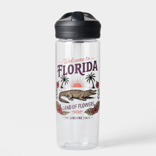 Retro Florida Alligator   Sunshine Staat Vibes Trinkflasche