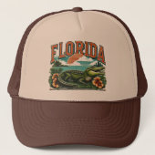 Retro Florida Alligator Truckerkappe (Vorderseite)