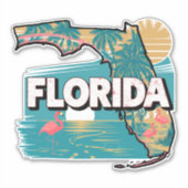 Retro Florida Aufkleber (Vorderseite)