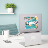 Retro Florida Aufkleber (Laptop auf Schreibtisch)
