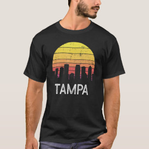 Retro Florida City Tampa Skyline Vintag Urban Bui T-Shirt