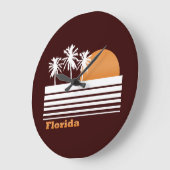 Retro Florida Große Wanduhr (Winkel)