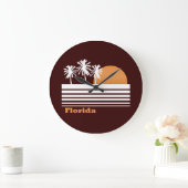 Retro Florida Große Wanduhr (Zuhause)