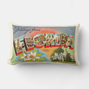 Retro-Florida-Grußkissen mit Postkartenmotiv Kissen Für Draußen