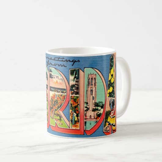 Retro Florida Kaffeetasse (VorderseiteRechts)