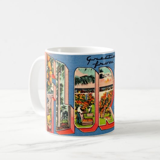 Retro Florida Kaffeetasse (Vorderseite Links)
