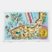 Retro Florida Karte Geschirrtuch (Horizontal)