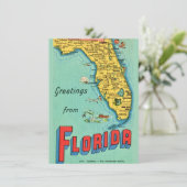 Retro Florida Karte Umzugsankündigung (Stehend Vorderseite)