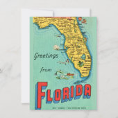 Retro Florida Karte Umzugsankündigung (Vorderseite)