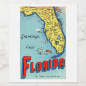 Retro Florida Map Weinetikett (Einzelnes Label)