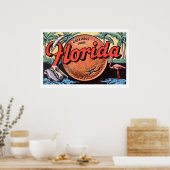 Retro Florida Orange Poster Print (Küche)