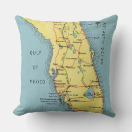 Retro Florida Postcard Pillow Kissen