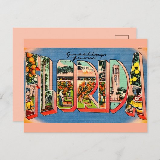 Retro Florida Postkarte (Vorne/Hinten)
