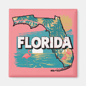 Retro Florida Silhouette Magnet (Vorne)