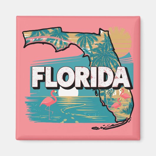 Retro Florida Silhouette Magnet (Vorne)