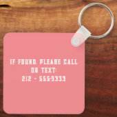 Retro Florida Silhouette Square Schlüsselanhänger (Rückseite)