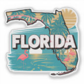 Retro Florida Staat Sticker (Vorderseite)
