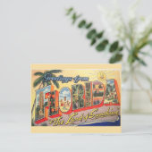 Retro Florida State. Postkarte (Stehend Vorderseite)
