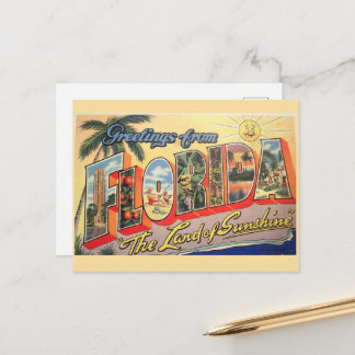 Retro Florida State. Postkarte