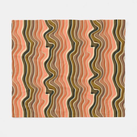 Retro Flow Gemütlich mit Wavy Stripes Fleece Blank (Vorderseite (Horizontal))