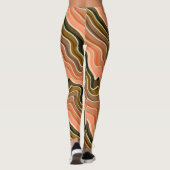Retro-Flow-Hochwellen-Leggings | Wavy Earth Tone Leggings (Rückseite)
