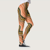 Retro-Flow-Hochwellen-Leggings | Wavy Earth Tone Leggings (Rechts)