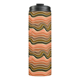 Retro Flow Wavy Lines Thermal Tumbler Thermosbecher