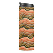 Retro Flow Wavy Lines Thermal Tumbler Thermosbecher (Nach rechts gedreht)