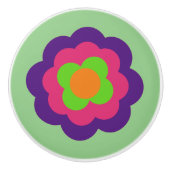 Retro Flower Flowers Blumen Muster 70er 70ies 70s Keramikknauf (Vorderseite)