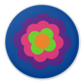 Retro Flower Flowers Blumen Muster 70er 70ies 70s Keramikknauf (Vorderseite)