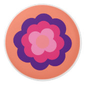 Retro Flower Flowers Blumen Muster 70er 70ies 70s Keramikknauf (Vorderseite)