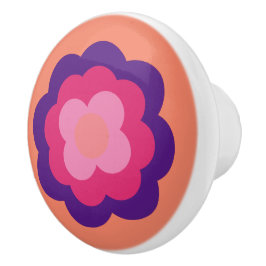 Retro Flower Flowers Blumen Muster 70er 70ies 70s Keramikknauf