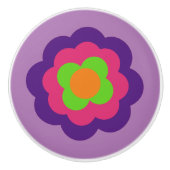 Retro Flower Flowers Blumen Muster 70er 70ies 70s Keramikknauf (Vorderseite)