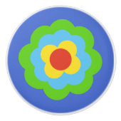 Retro Flower Flowers Blumen Muster 70er 70ies 70s Keramikknauf (Vorderseite)