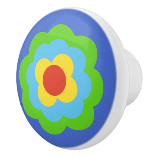 Retro Flower Flowers Blumen Muster 70er 70ies 70s Keramikknauf (Rechts)