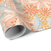 Retro Flower Garden Muster Geschenkpapier (Rolleneckpunkt)