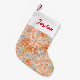 Retro Flower Garden Muster Kleiner Weihnachtsstrumpf