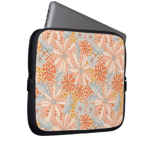 Retro Flower Garden Muster Laptopschutzhülle (Vorne Rechts)