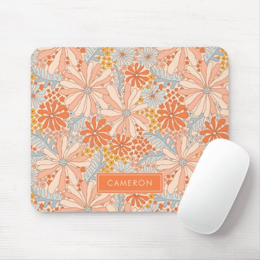 Retro Flower Garden Muster Mousepad (Mit Mouse)