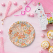 Retro Flower Garden Muster Pappteller (Party)