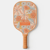 Retro Flower Garden Muster Pickleball Schläger (Vorderseite)